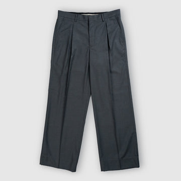 Double Pleated Wide Leg Trousers – Grey