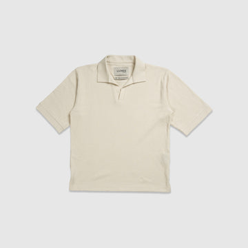 Off White Waffle Knit Polo