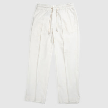 White Pleated Linen Trousers