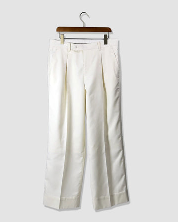 Double Pleated Wide Leg Trousers – Off White