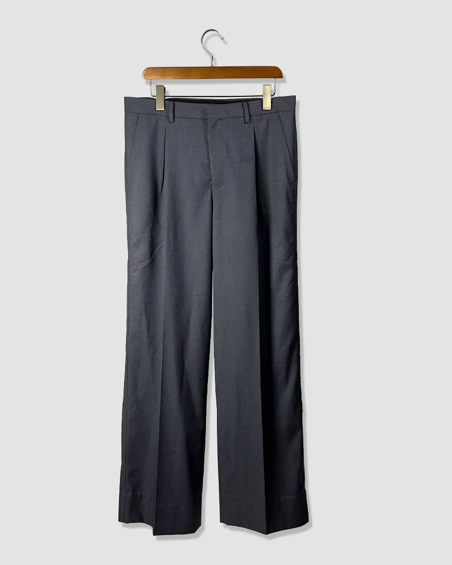 Double Pleated Wide Leg Trousers – Grey