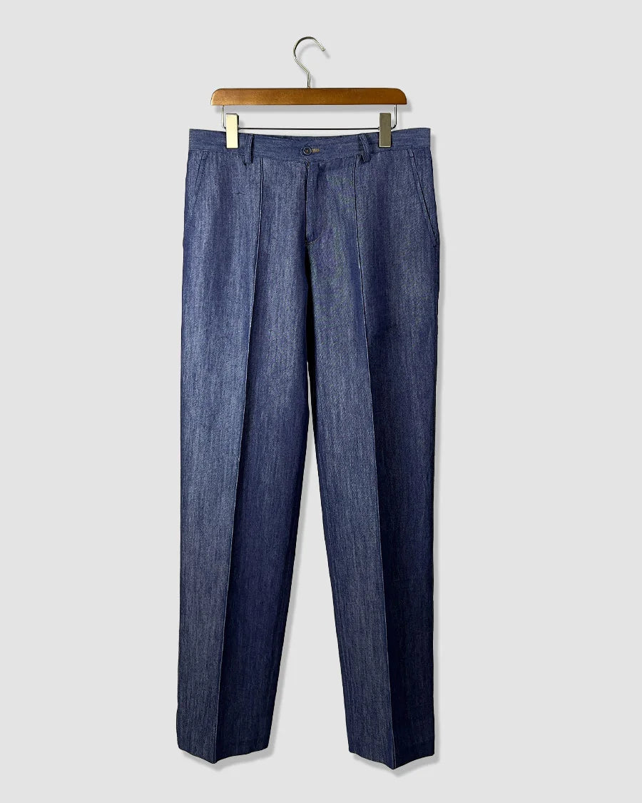 Pleated Denim Trousers