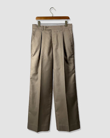 Double Pleated Wide Leg Trousers – Brown
