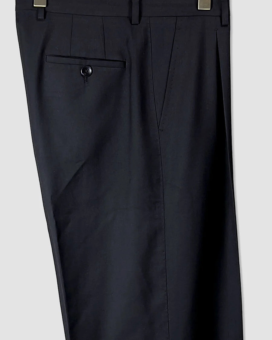 Black Wide Leg Trousers – Double Pleated Luxury Menswear | LUXES®