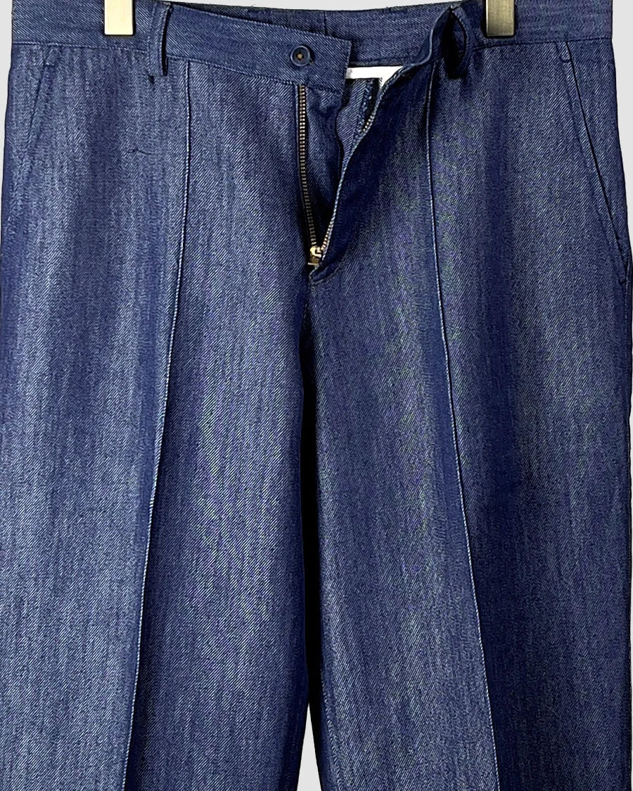 Pleated Denim Trousers