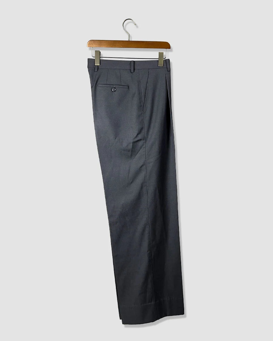 Double Pleated Wide Leg Trousers – Grey