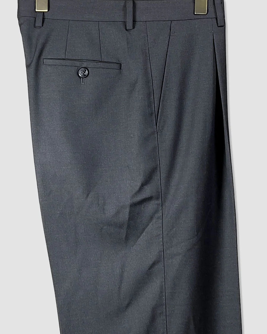 Double Pleated Wide Leg Trousers – Grey