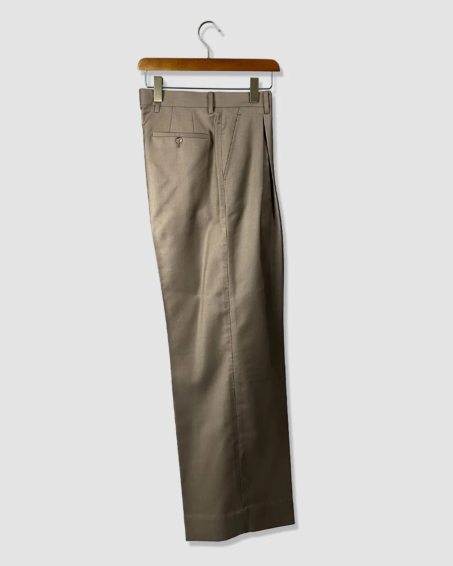 Double Pleated Wide Leg Trousers – Brown