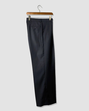 Single Pleated Wide Leg Trouser - Black