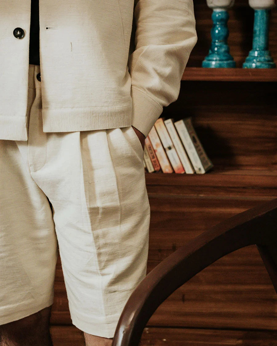 Handwoven Pleated Shorts