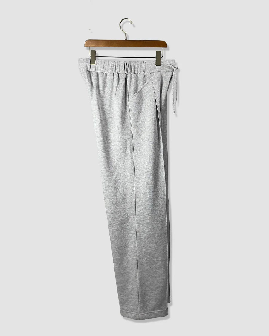 Pleated Relaxed Fit Terry Cotton Trouser