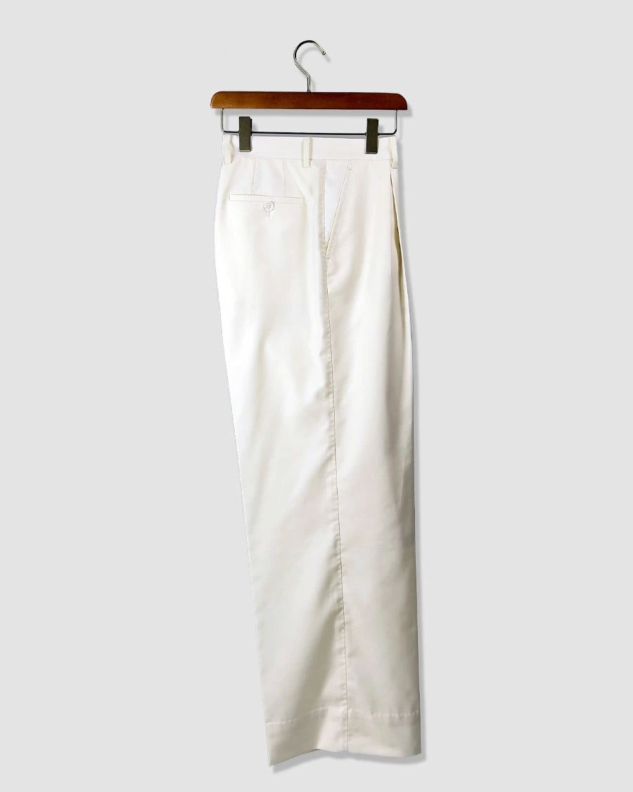Double Pleated Wide Leg Trousers – Off White