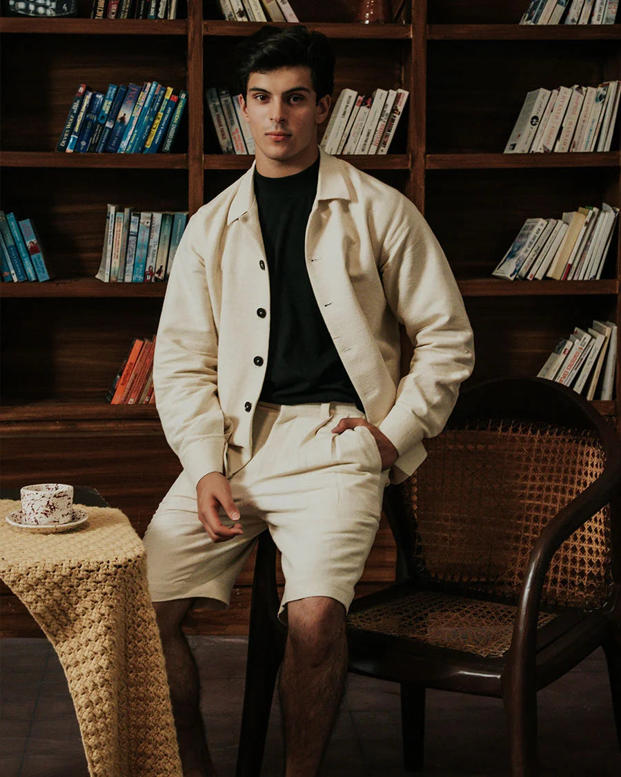 Handwoven Pleated Shorts