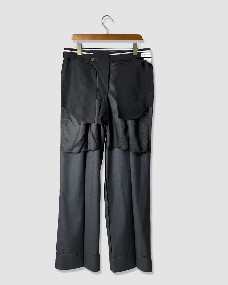 Double Pleated Wide Leg Trousers – Grey