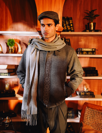 Alpaca Wool Zawiya Bomber Jacket