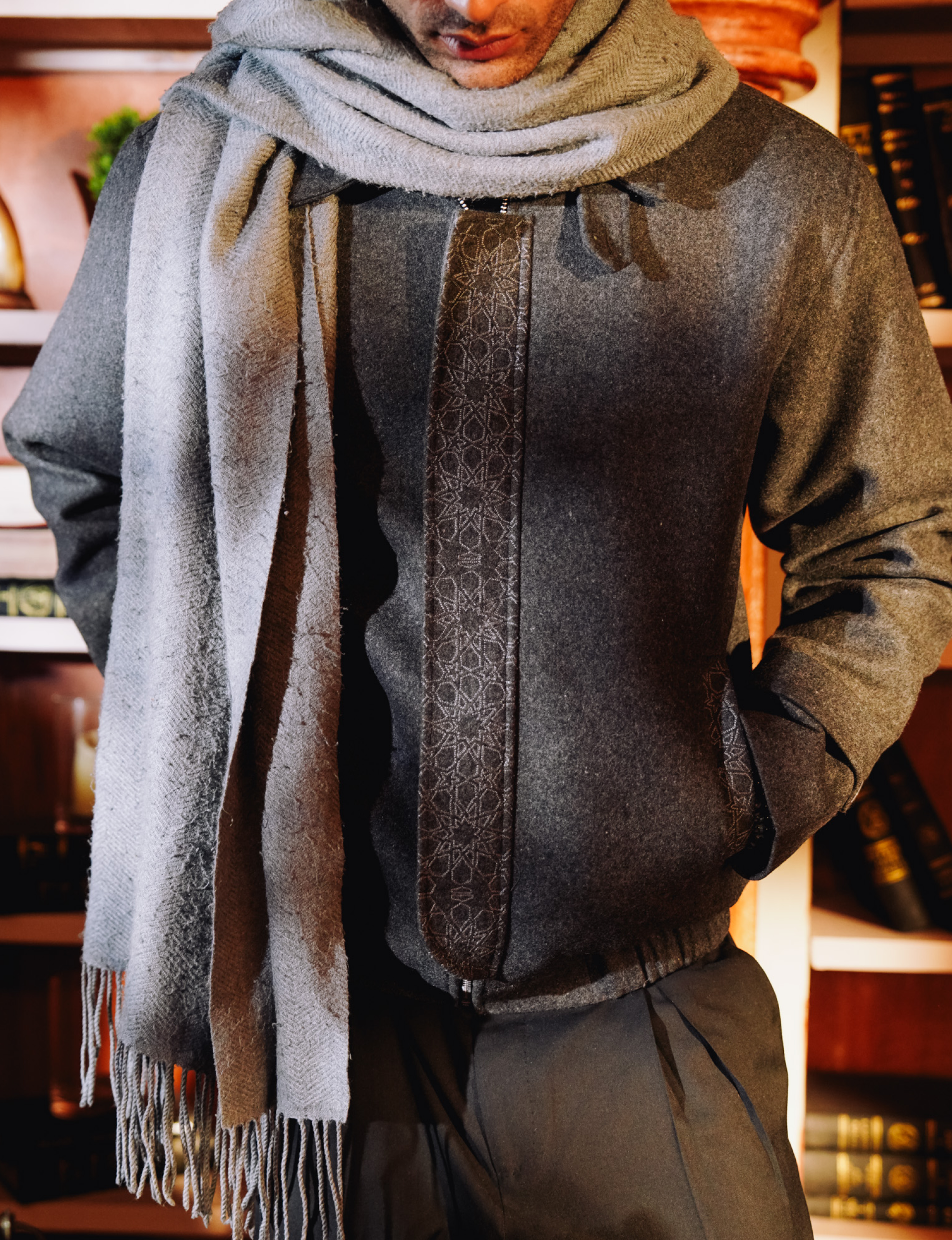 Alpaca Wool Zawiya Bomber Jacket