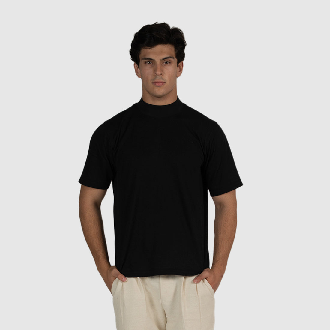 Black Mock Neck T-shirt