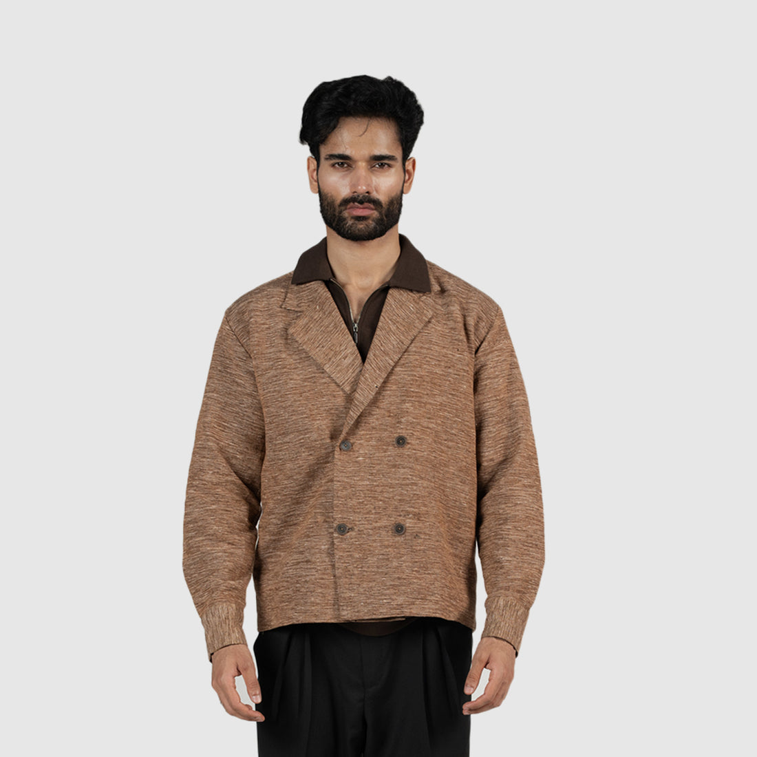 Double Breasted Hand Woven Shacket