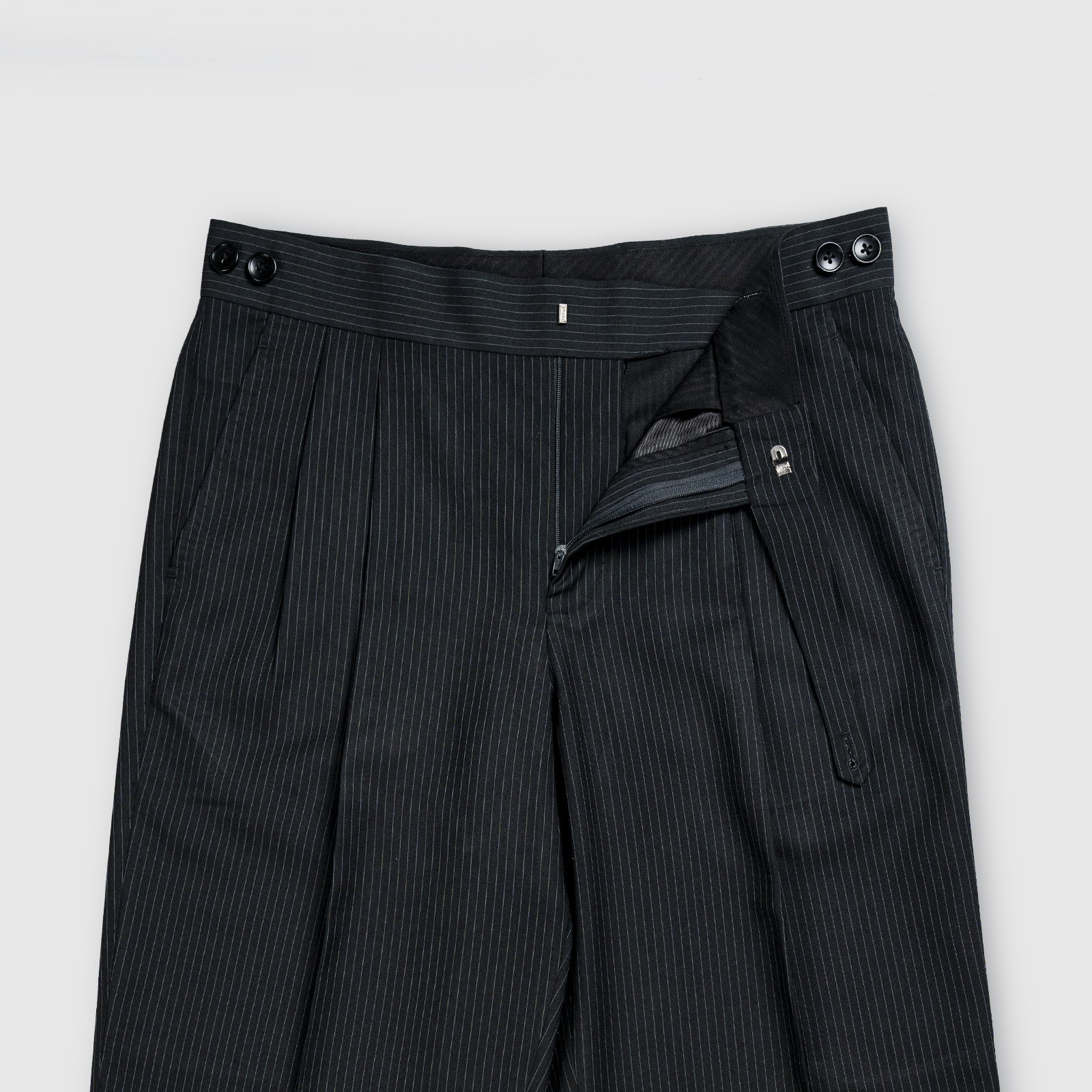 Double Pleated Side Adjuster Trousers