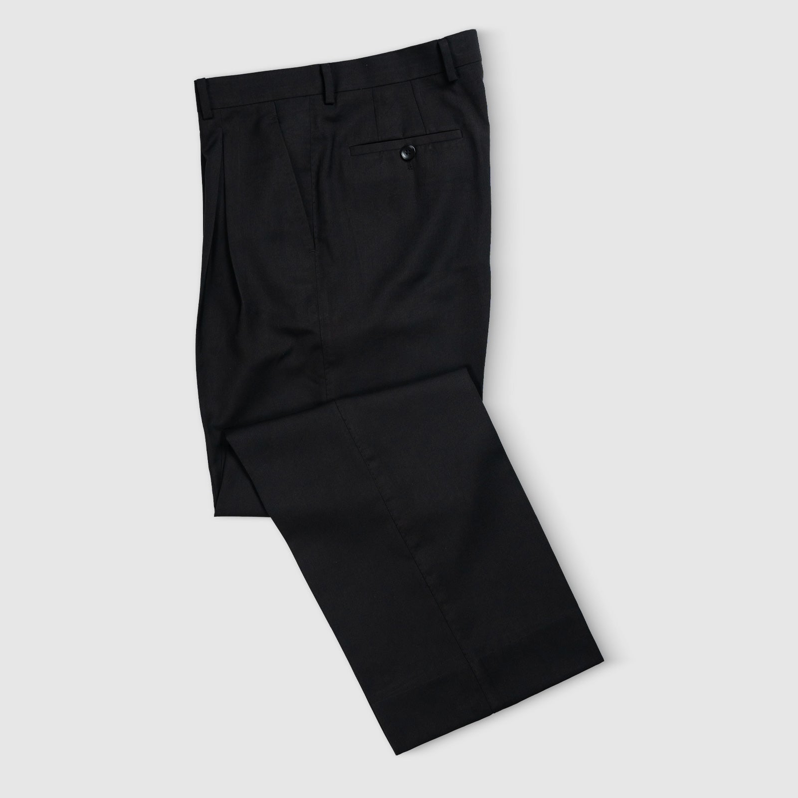 Double Pleated Wide Leg Trousers – Black