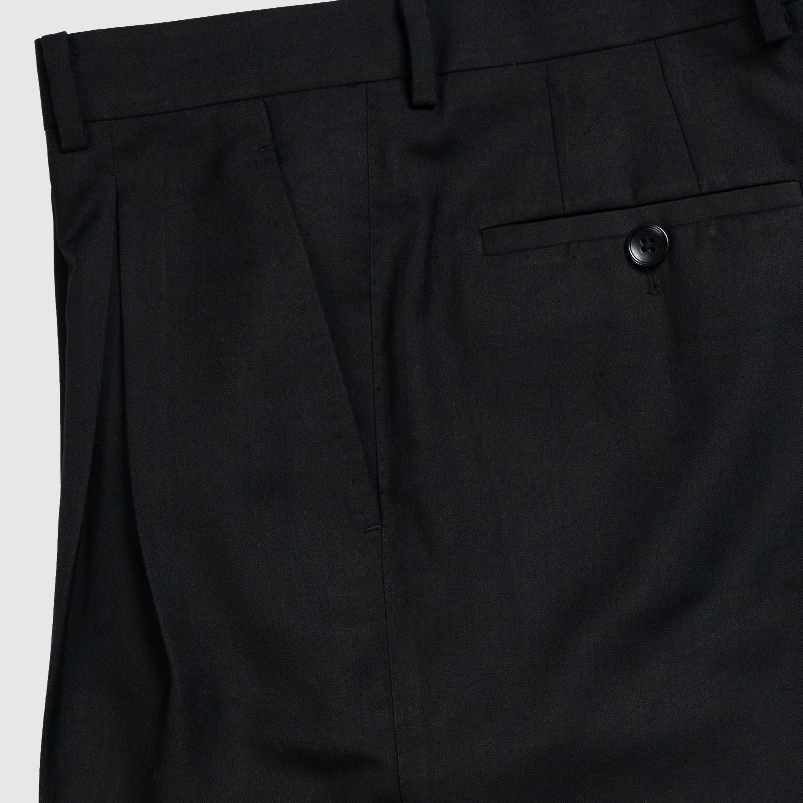 Double Pleated Wide Leg Trousers – Black