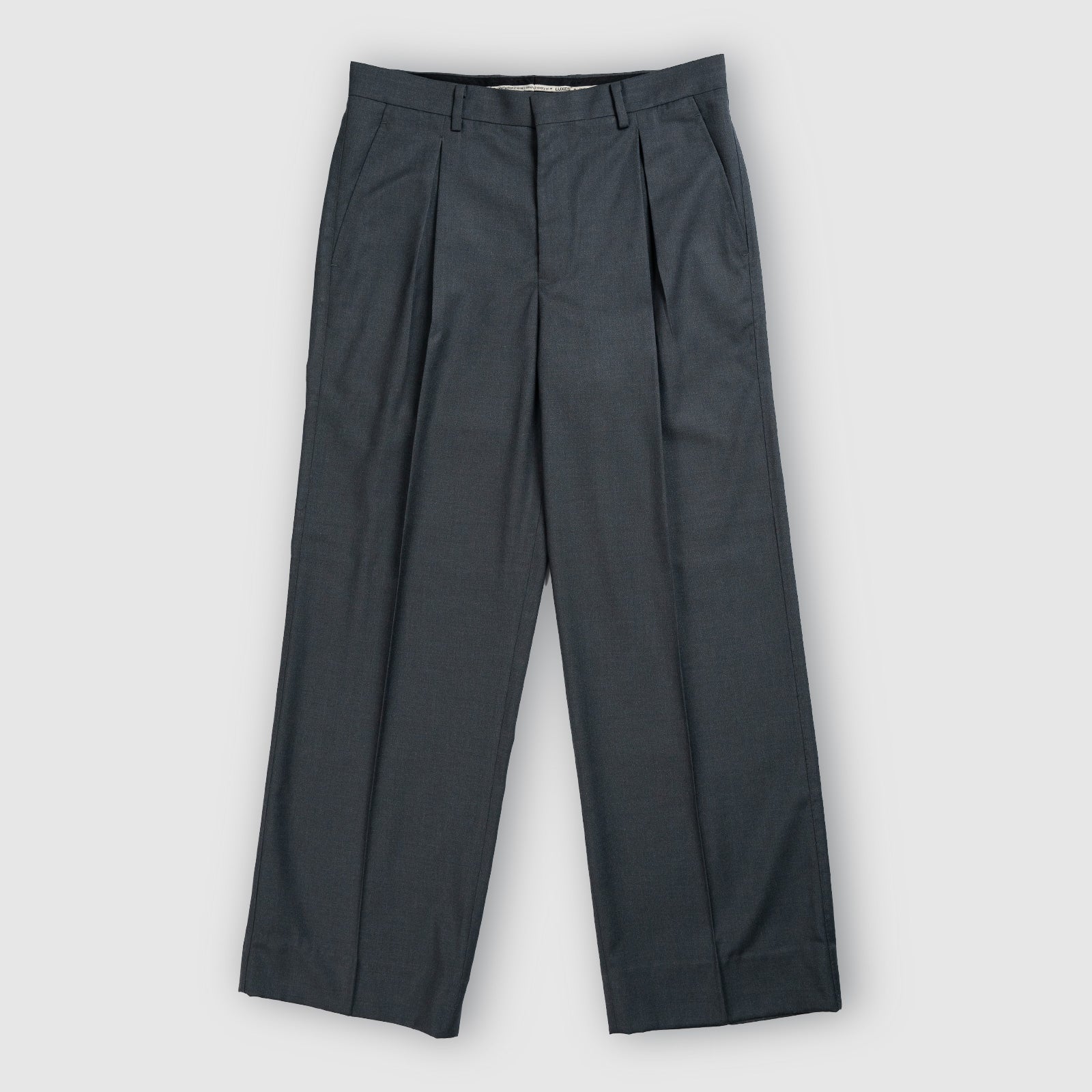 Double Pleated Wide Leg Trousers – Grey