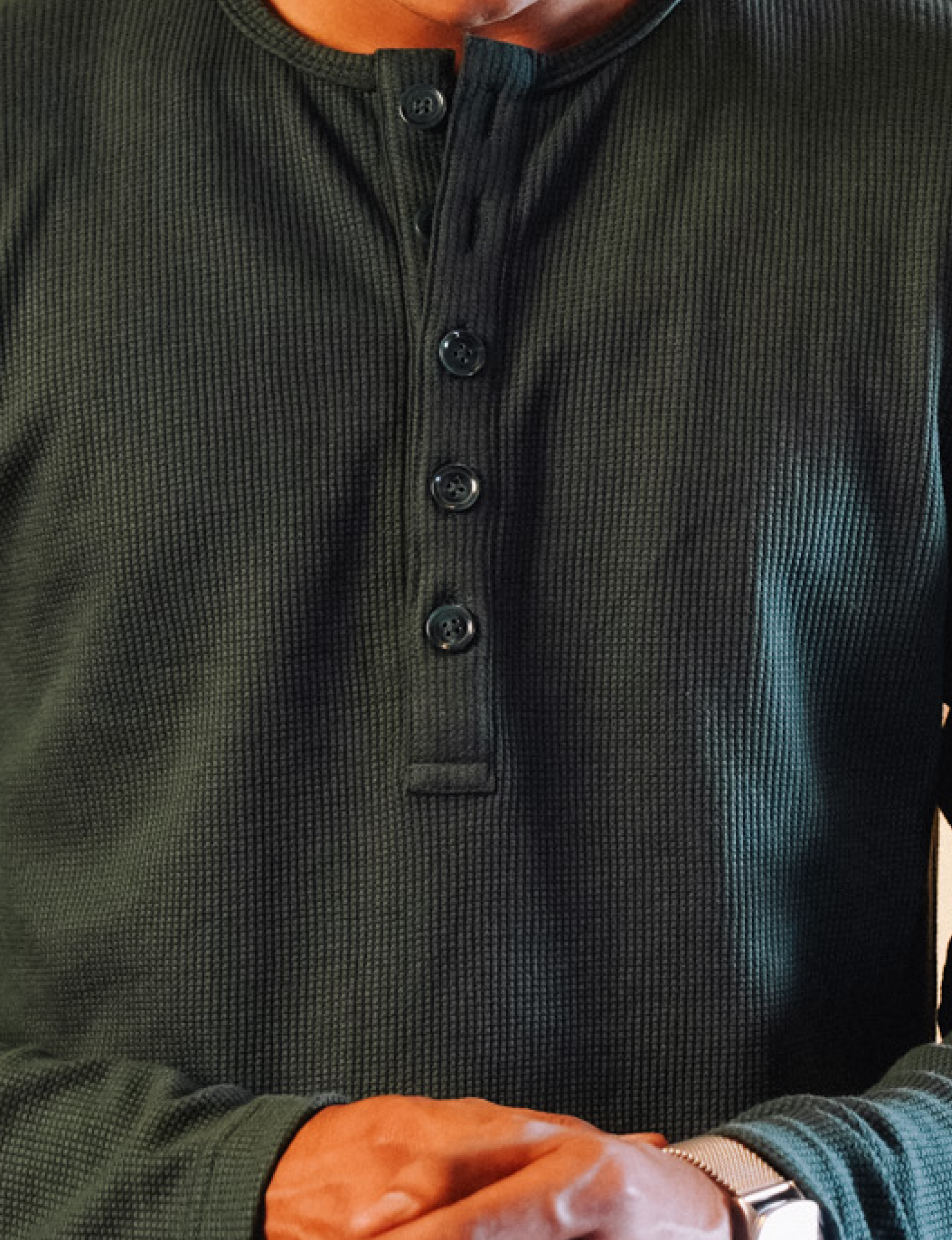 Emerald Green Full Sleeves Thermal Henley