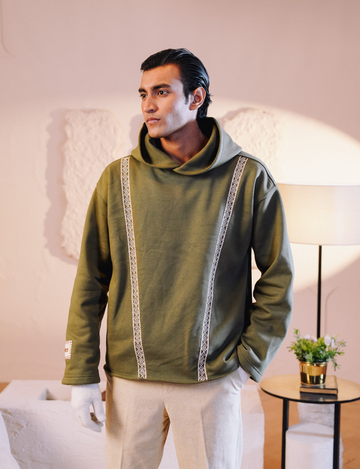 Naqsh 460 GSM Moss Green Hoodie