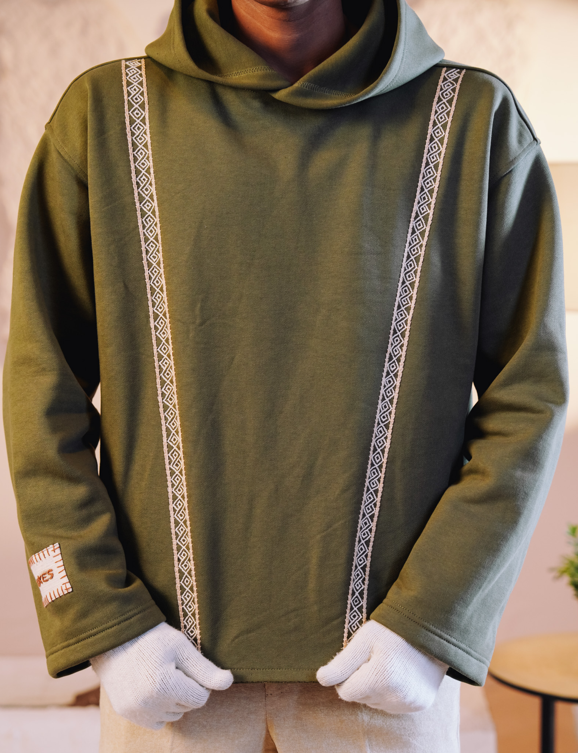 Naqsh 460 GSM Moss Green Hoodie
