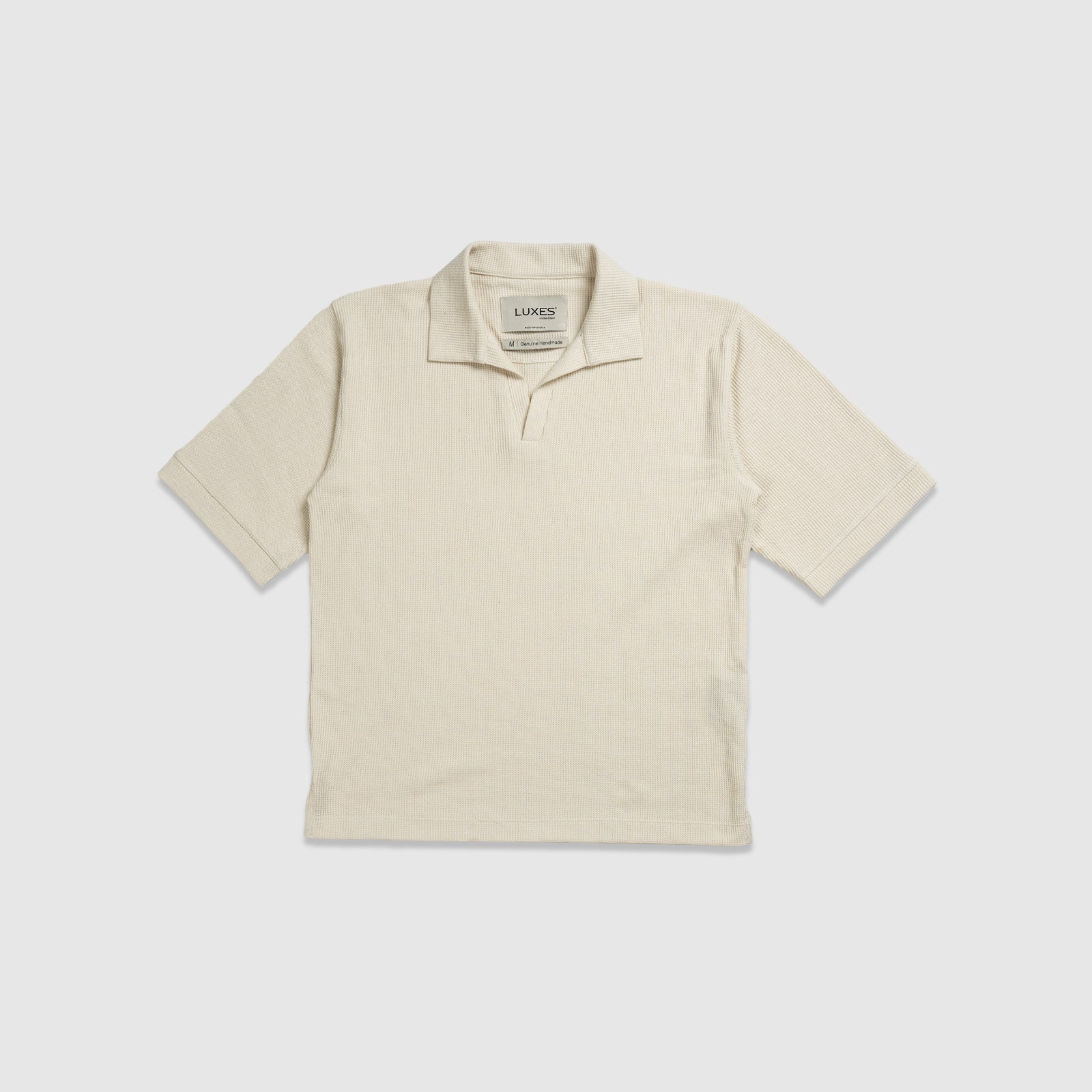 Off White Waffle Knit Polo