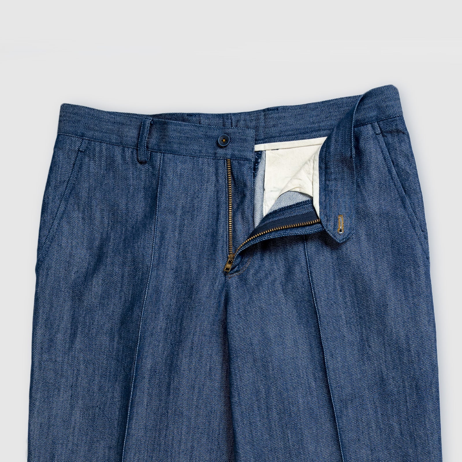 Pleated Denim Trousers