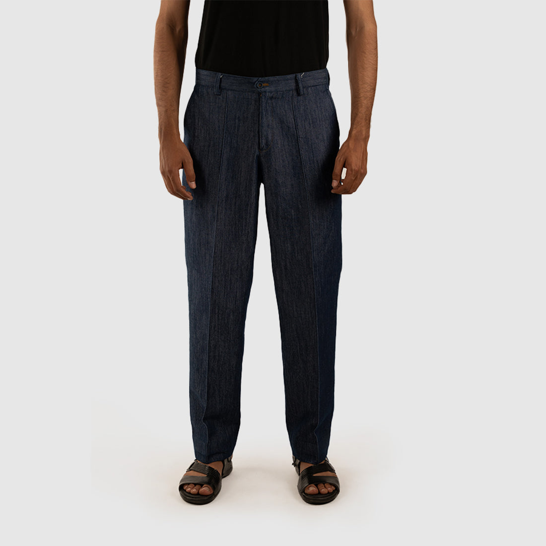 Pleated Denim Trousers