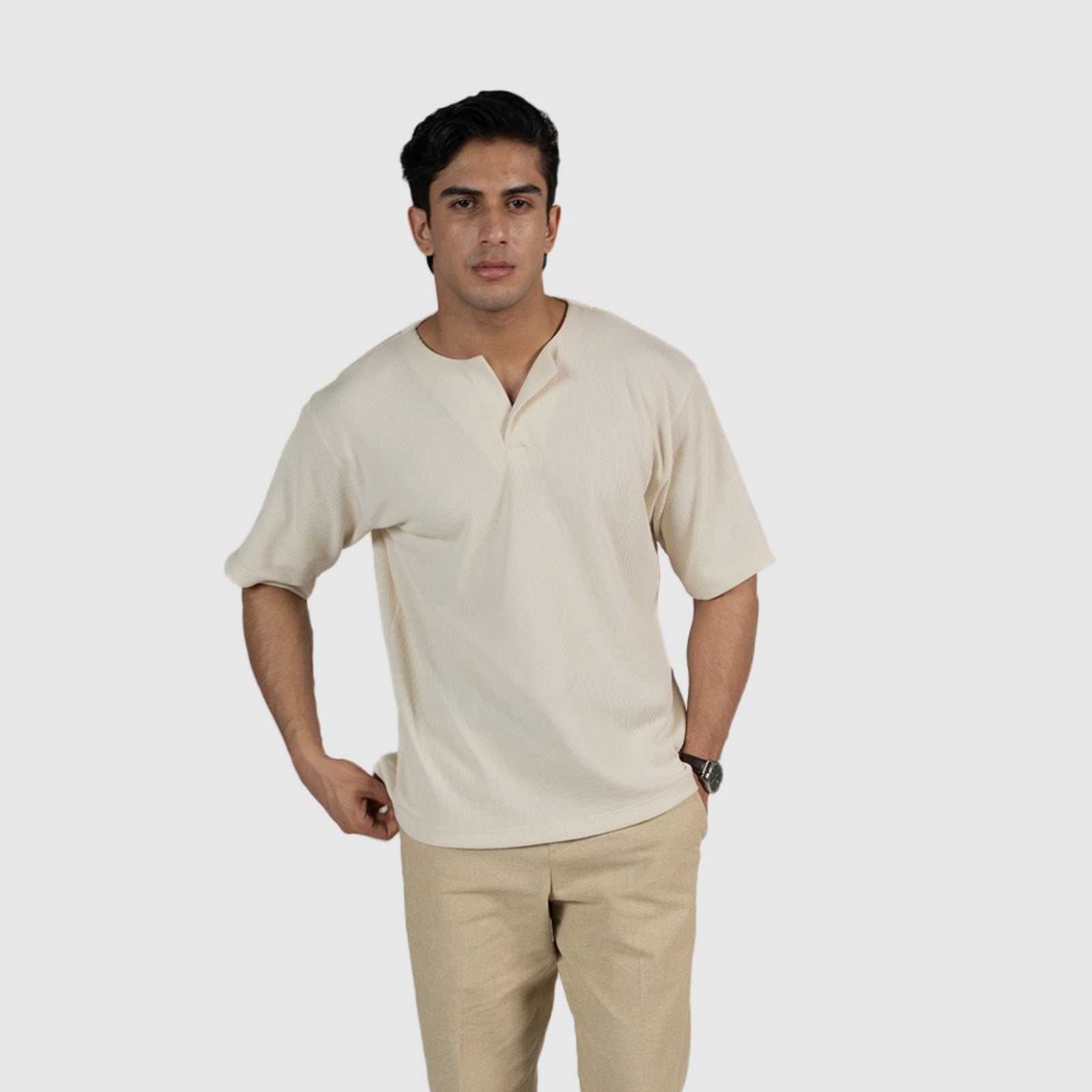 Waffle Knit Henley
