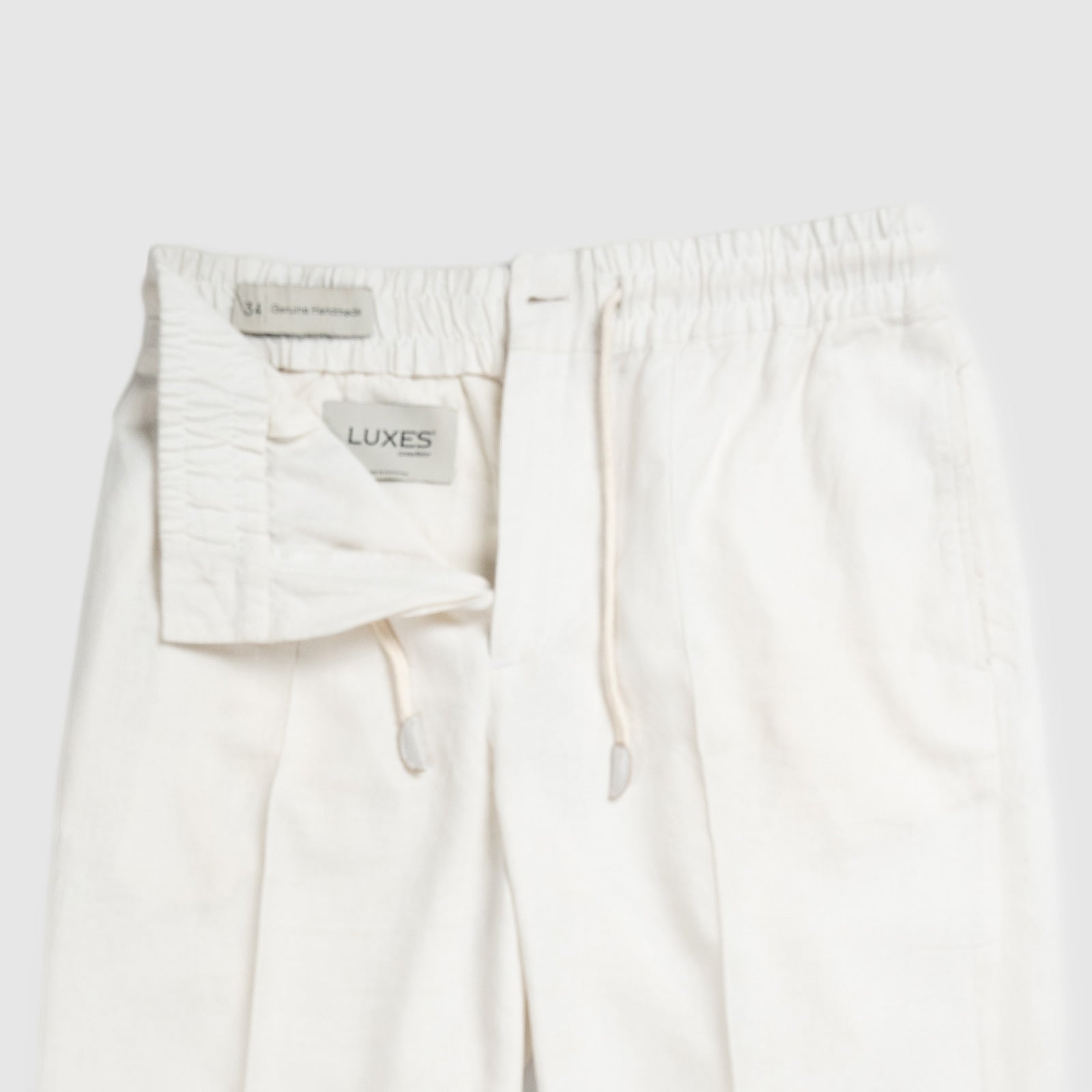 White Pleated Linen Trousers