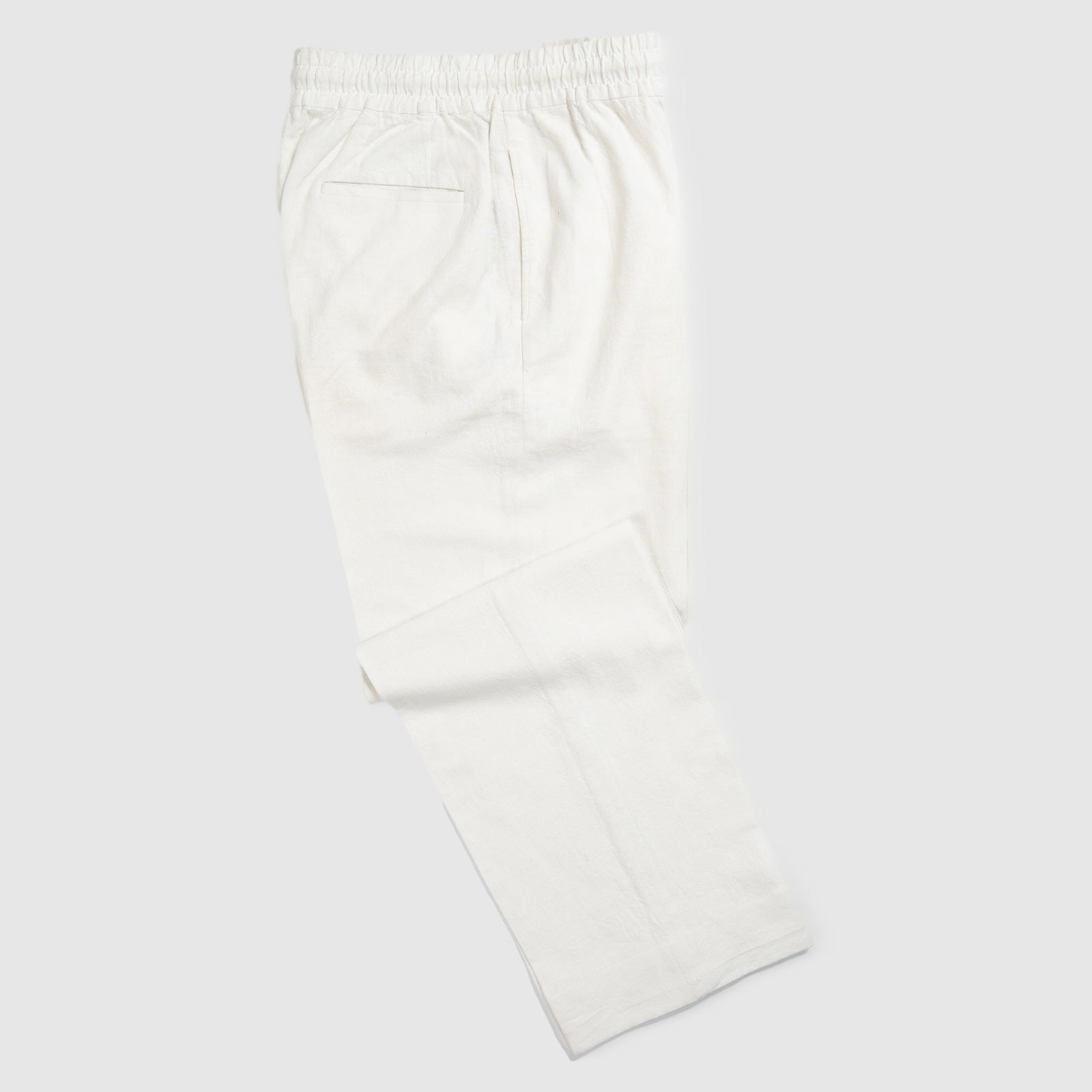 White Pleated Linen Trousers